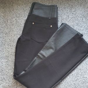 San Francisco Black Faux Leather Pants – Stretch Back Panel
